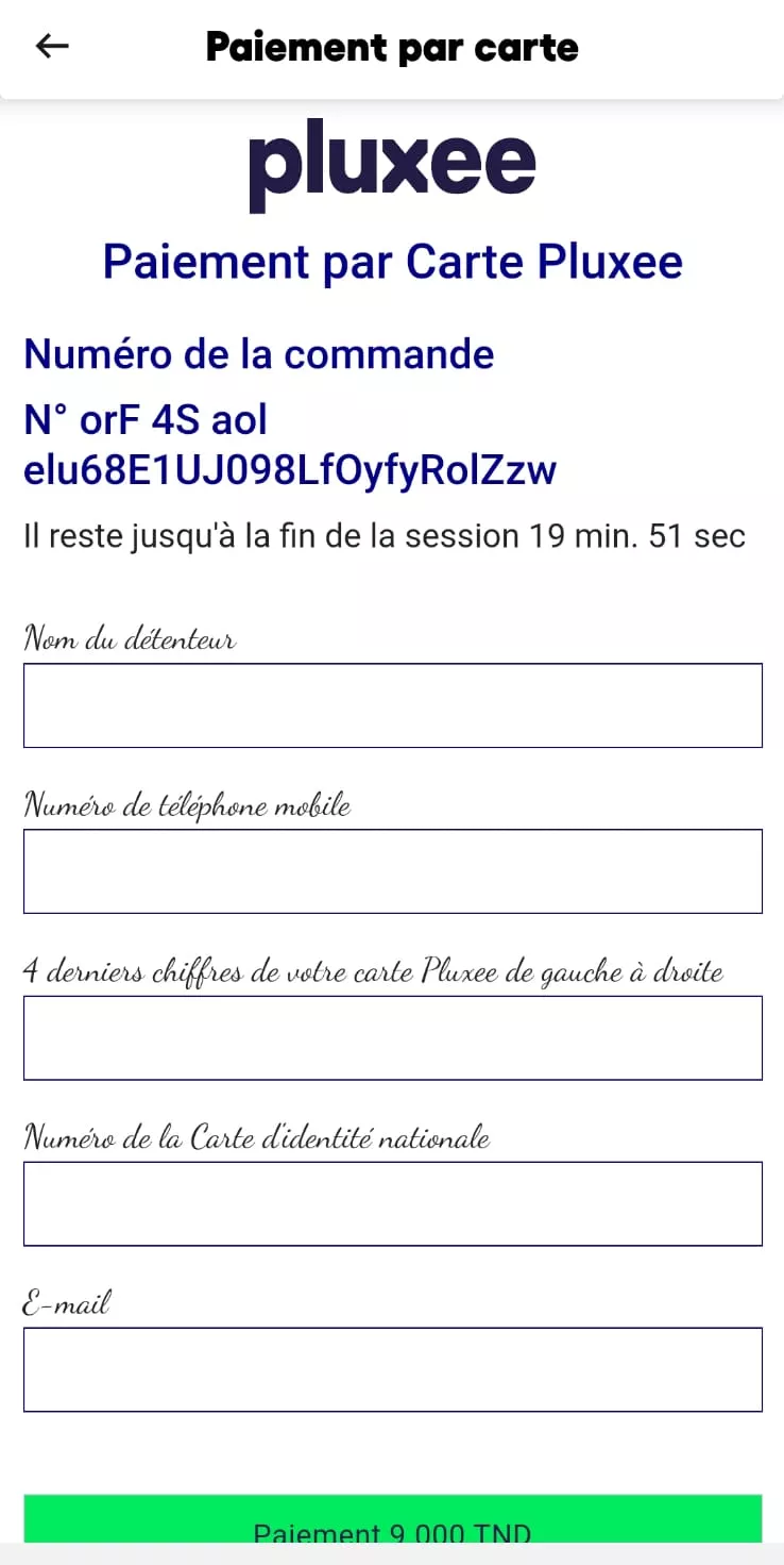 paiement par carte pluxee